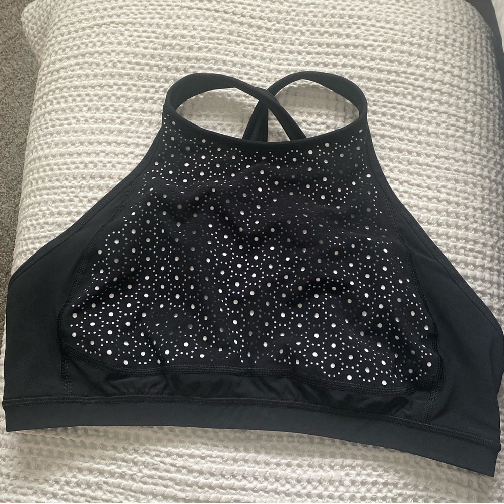 LuluLemon Black Sports Bra with White Dot Design size 10